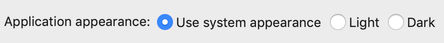 Partial screen capture showing the appearance controls in the Appearance application preferences